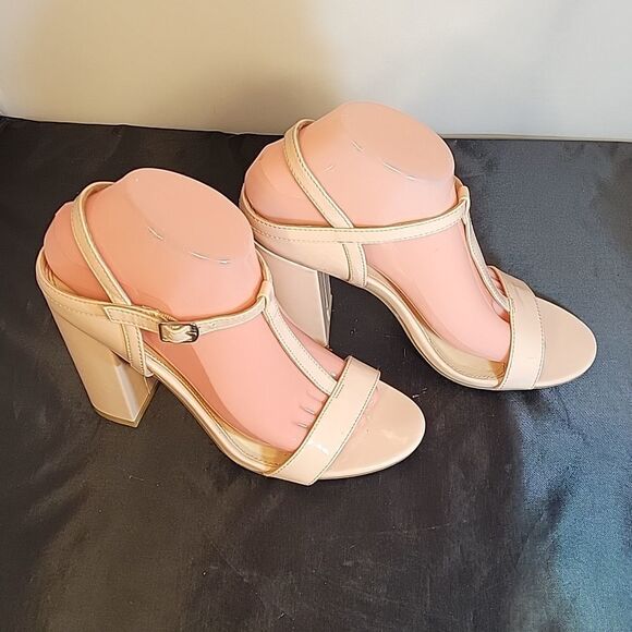 FOREVER 21 ANKLE STRAP OPEN TOE TWO STRAP BAND BLOCK HEEL SANDAL - Picture 5 of 15